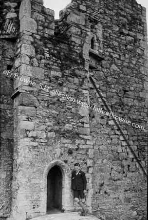 DETAIL OF TOWER CONSTRUCTION FROM ROOF OF CHANCEL